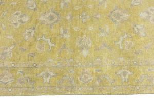 Muted Golden Yellow Floral 3x5 Transitional Oriental Area Rug