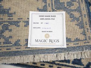 Muted Blue Floral Transitional 3X20 Oriental Runner Rug