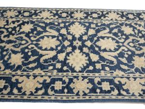 Muted Blue Floral Transitional 3X20 Oriental Runner Rug