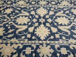 Muted Blue Floral Transitional 3X20 Oriental Runner Rug