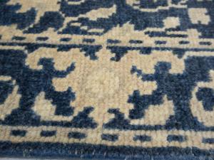Muted Blue Floral Transitional 3X20 Oriental Runner Rug