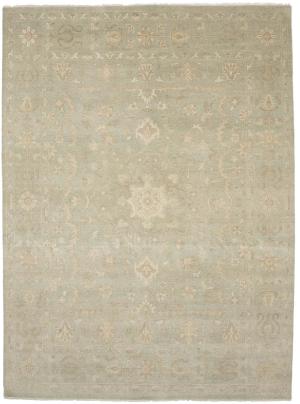 Muted Aqua Green Floral 9x12Transitional Oriental Rug