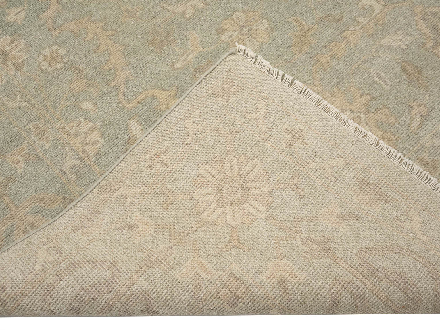 Muted Aqua Green Floral 9x12Transitional Oriental Rug