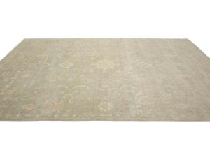 Muted Aqua Green Floral 9x12Transitional Oriental Rug