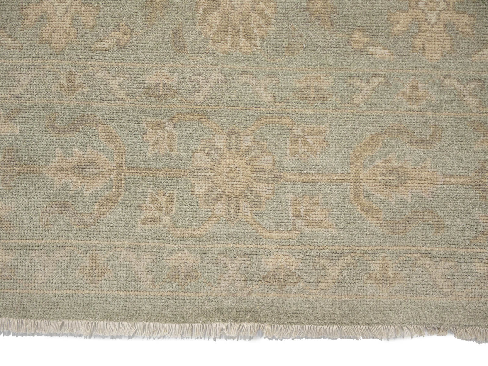 Muted Aqua Green Floral 9x12Transitional Oriental Rug