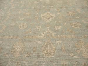 Muted Aqua Green Floral 9x12Transitional Oriental Rug