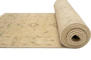 Muted Pinkish Beige Floral 3x12 Transitional Oriental Runner Rug