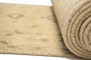 Muted Pinkish Beige Floral 3x12 Transitional Oriental Runner Rug