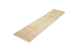 Muted Pinkish Beige Floral 3x12 Transitional Oriental Runner Rug