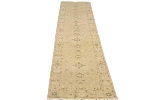 Muted Pinkish Beige Floral 3x12 Transitional Oriental Runner Rug