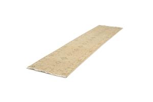 Muted Pinkish Beige Floral 3x12 Transitional Oriental Runner Rug