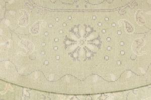 Muted Light Green Floral Transitional 8x8 Oriental Round Rug