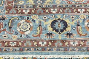 Light Blue Floral 10X14 Transitional Oushak Oriental Rug
