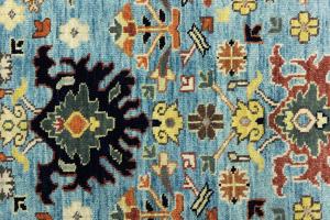 Light Blue Floral 10X14 Transitional Oushak Oriental Rug