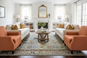 Light Blue Floral 10X14 Transitional Oushak Oriental Rug