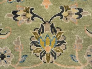 Sage Green Floral Transitional 9x12 Chobi Oriental Rug