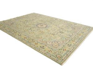 Sage Green Floral Transitional 9x12 Chobi Oriental Rug