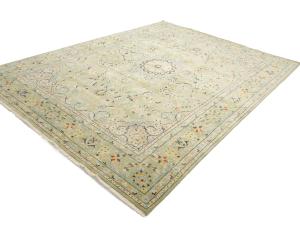 Sage Green Floral Transitional 9x12 Chobi Oriental Rug