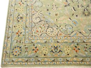 Sage Green Floral Transitional 9x12 Chobi Oriental Rug