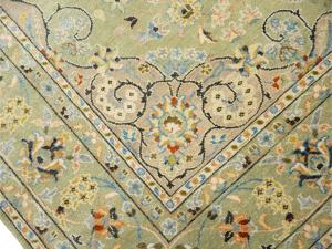 Sage Green Floral Transitional 9x12 Chobi Oriental Rug