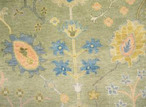 Olive Green Floral Traditional 9X12 Chobi Oriental Rug