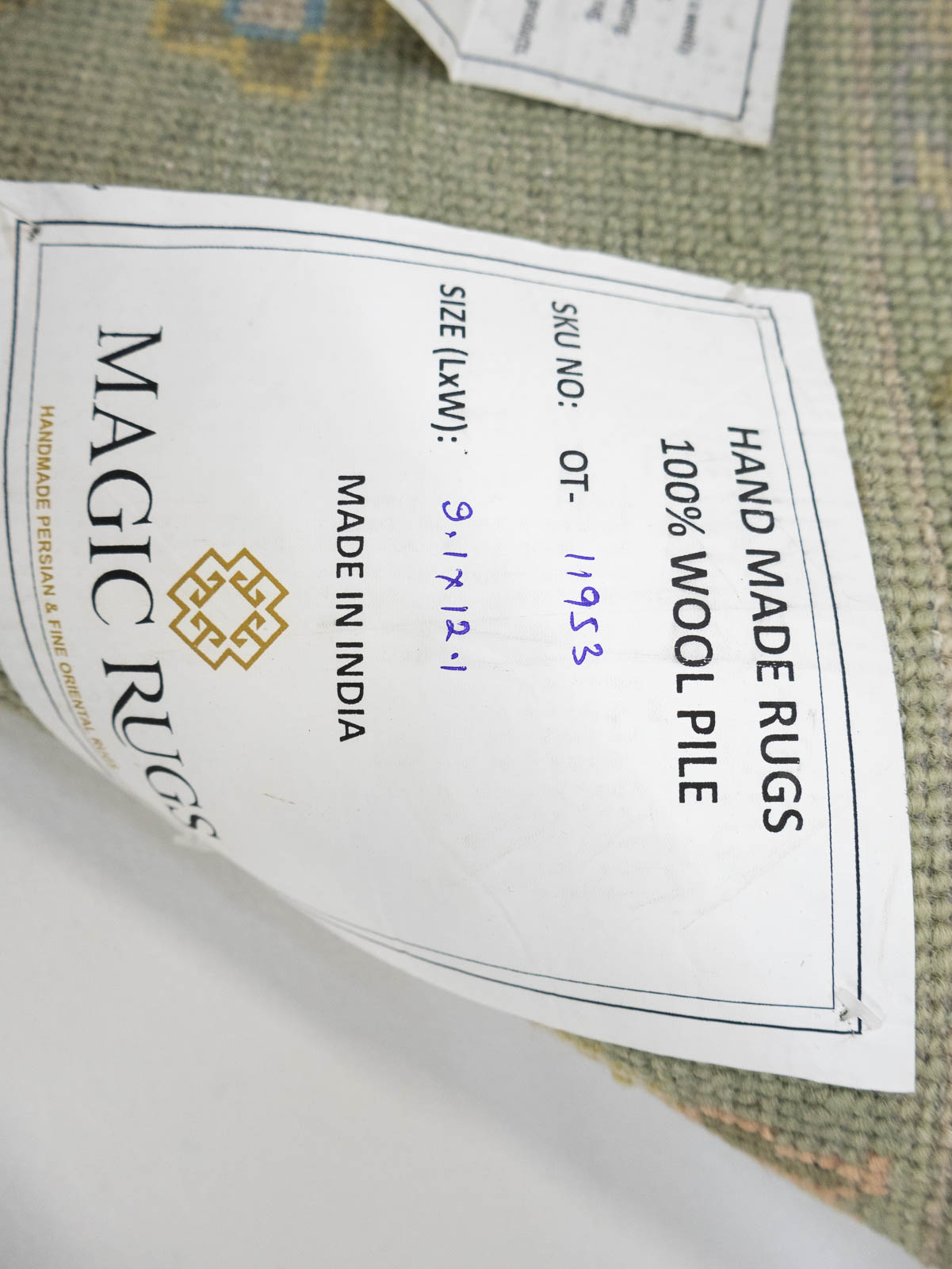 Olive Green Floral Traditional 9X12 Chobi Oriental Rug