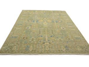 Olive Green Floral Traditional 9X12 Chobi Oriental Rug
