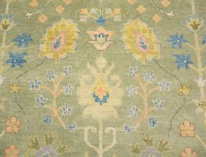 Olive Green Floral Traditional 9X12 Chobi Oriental Rug