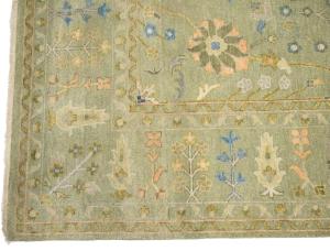 Olive Green Floral Traditional 9X12 Chobi Oriental Rug