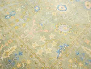 Olive Green Floral Traditional 9X12 Chobi Oriental Rug