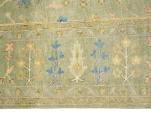 Olive Green Floral Traditional 9X12 Chobi Oriental Rug