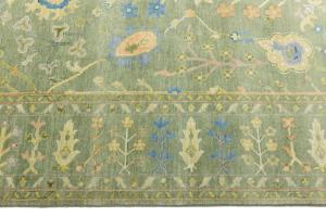 Olive Green Floral Traditional 8X10 Chobi Oriental Rug