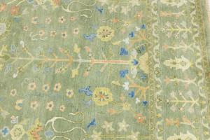 Olive Green Floral Traditional 8X10 Chobi Oriental Rug