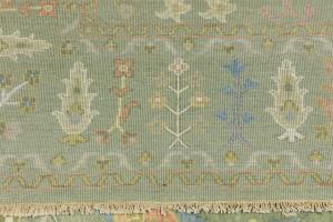Olive Green Floral Traditional 8X10 Chobi Oriental Rug