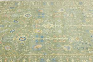 Olive Green Floral Traditional 8X10 Chobi Oriental Rug