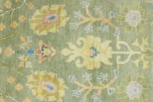 Olive Green Floral Traditional 8X10 Chobi Oriental Rug