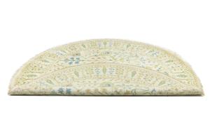 Ivory Floral 8x8 Traditional Chobi Oriental Round Rug