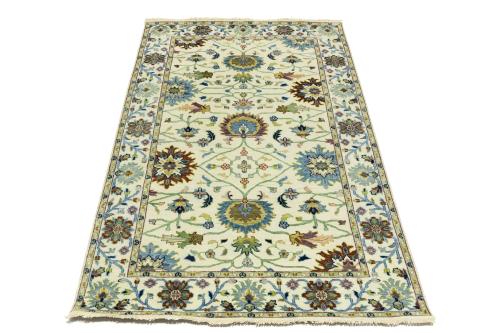 Cream Floral 5x8 Osh Chobi Oriental Area Rug