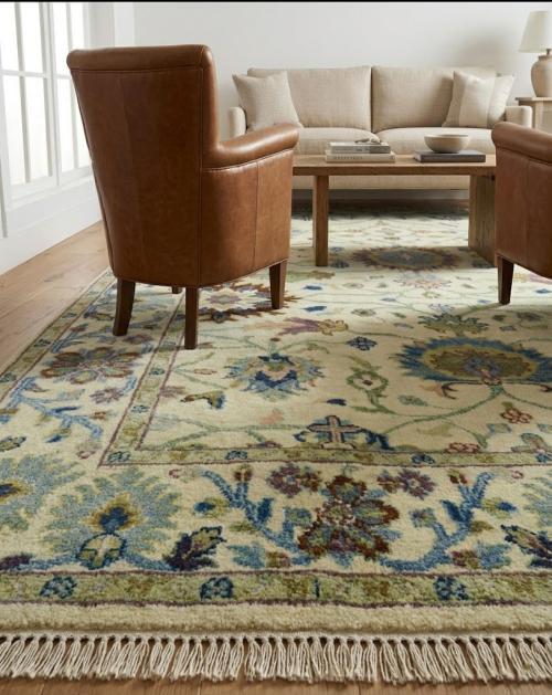 Cream Floral 5x8 Osh Chobi Oriental Area Rug