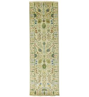 Ivory Floral 3x8 Traditional Chobi Oriental Runner Rug