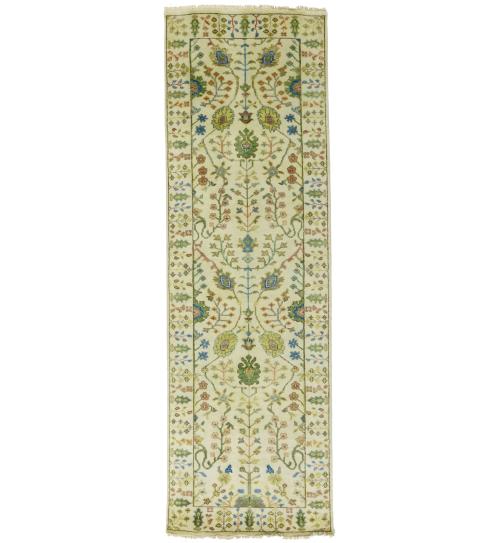 Ivory Floral 3x8 Traditional Chobi Oriental Runner Rug