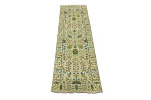 Ivory Floral 3x8 Traditional Chobi Oriental Runner Rug
