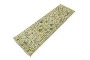 Ivory Floral 3x8 Traditional Chobi Oriental Runner Rug