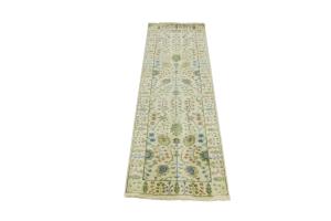 Ivory Floral 3x8 Traditional Chobi Oriental Runner Rug