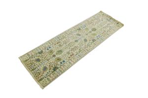 Ivory Floral 3x8 Traditional Chobi Oriental Runner Rug
