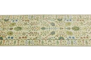 Ivory Floral 3x8 Traditional Chobi Oriental Runner Rug