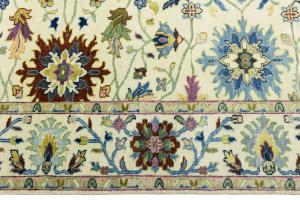 Cream Floral 6X9 Oushak Chobi Oriental Rug