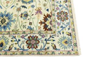Cream Floral 6X9 Oushak Chobi Oriental Rug