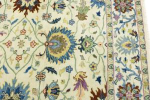 Cream Floral 6X9 Oushak Chobi Oriental Rug