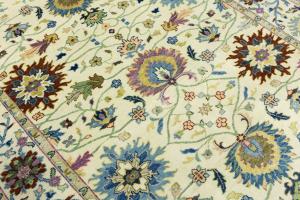 Cream Floral 6X9 Oushak Chobi Oriental Rug